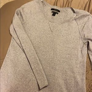 Tahari High Low Merino Wool Sweater gray